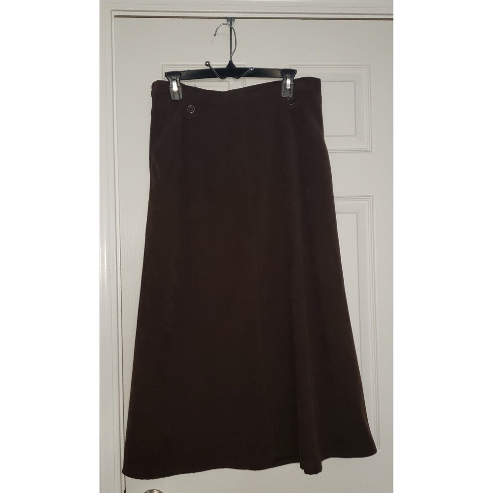 Chadwicks Womans‎ Maxi Skirt Faux Suede Size 12P Brown